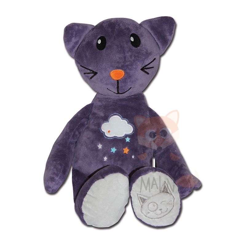  peluche chat violet nuage 60 cm 